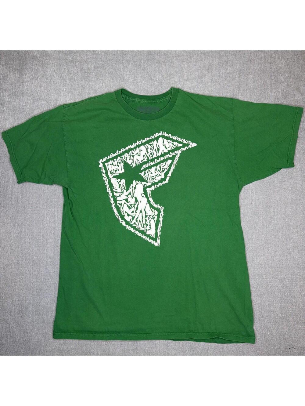 Famous Stars & Straps Shirt Mens L Green Big F Logo Sexy Women Stripper